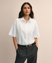 コットン　ドロップショルダー　ショートスリーブシャツ　Classic Fit