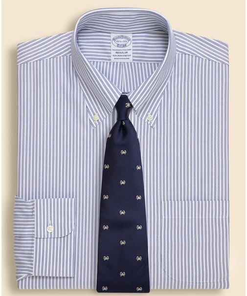 ストレッチロイヤルオックスフォード　ストライプ　ドレスシャツ　Regular Fit