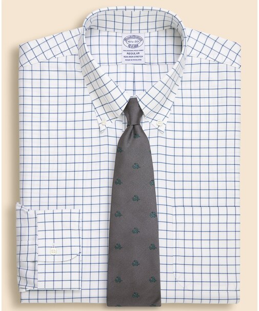 ストレッチヘリンボーン チェック ドレスシャツ Regular Fit