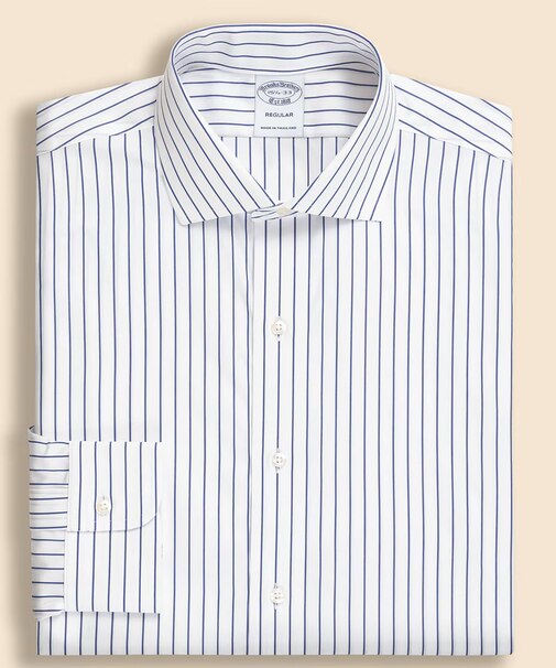 スーピマコットン　ピンストライプ　フレンチプラケット　ドレスシャツ　Regular Fit