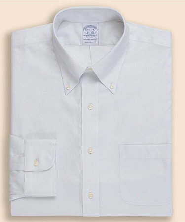 Brooks Brothers Explorer ノンアイロン マイクロプリント ドレスシャツ Regular Fit