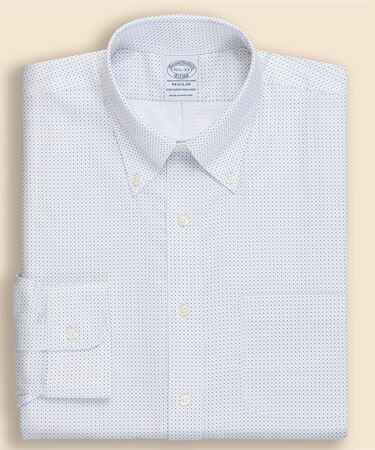 Brooks Brothers Explorer ノンアイロン マイクロプリント ドレスシャツ Regular Fit