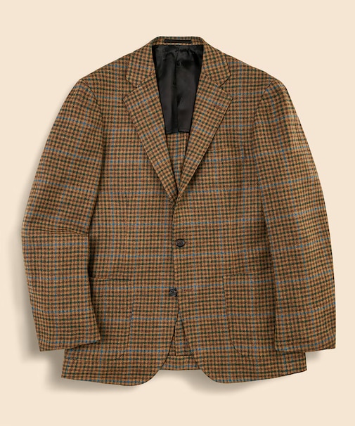 ウール ガンクラブチェック シングル2釦アンコンジャケット Classic Made by RING JACKET