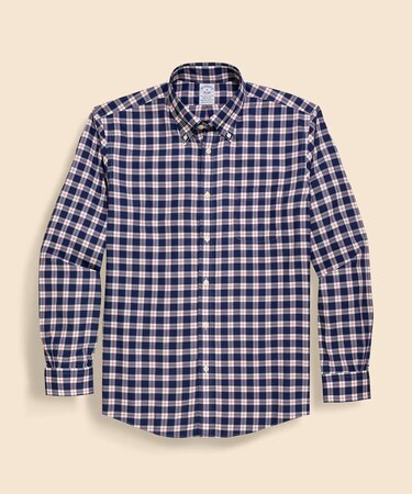 ノンアイロン ストレッチコットンツイル チェック カジュアルシャツ Regular Fit