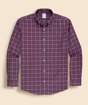 ノンアイロン　ストレッチコットンツイル　チェック　カジュアルシャツ　Regular Fit