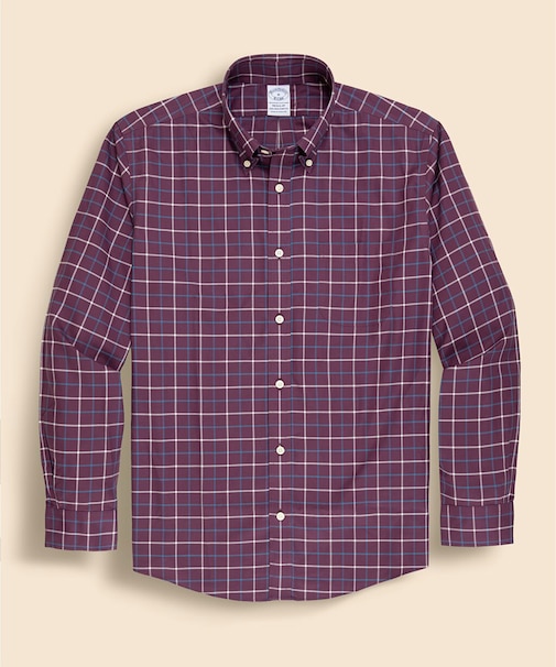 ノンアイロン　ストレッチコットンツイル　チェック　カジュアルシャツ　Regular Fit