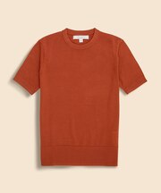メリノウール ショートスリーブ クルーネックセーター