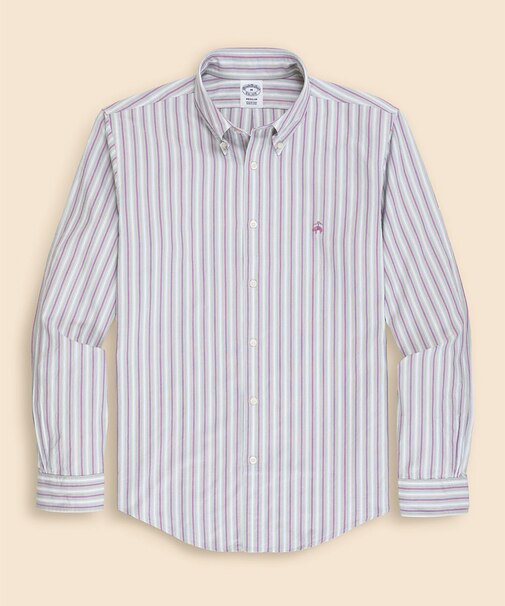 ラグジュアリー オックスフォード トラックストライプ GFロゴ カジュアルシャツ Regular Fit