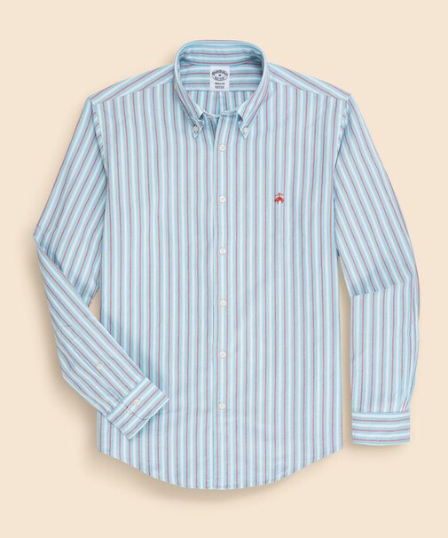 ラグジュアリー オックスフォード トラックストライプ GFロゴ カジュアルシャツ Regular Fit