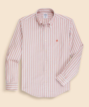 ラグジュアリー オックスフォード トラックストライプ GFロゴ カジュアルシャツ Regular Fit