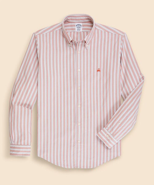 ラグジュアリー オックスフォード トラックストライプ GFロゴ カジュアルシャツ Regular Fit