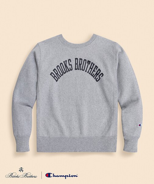 Brooks Brothers×Champion　USAコットン　ラバープリントロゴ　スウェットシャツ　Made in USA