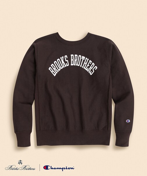 Brooks Brothers×Champion　USAコットン　ラバープリントロゴ　スウェットシャツ　Made in USA