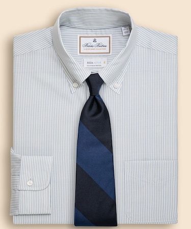 ラグジュアリー　ウォッシャブルウールオックスフォード　ベンガルストライプ 　ドレスシャツ　Regular Fit
