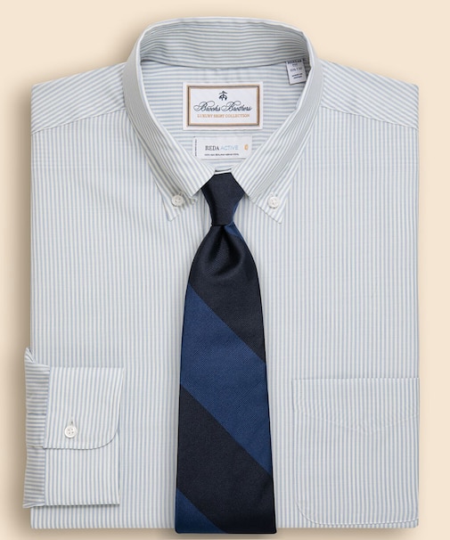 ラグジュアリー　ウォッシャブルウールオックスフォード　ベンガルストライプ 　ドレスシャツ　Regular Fit