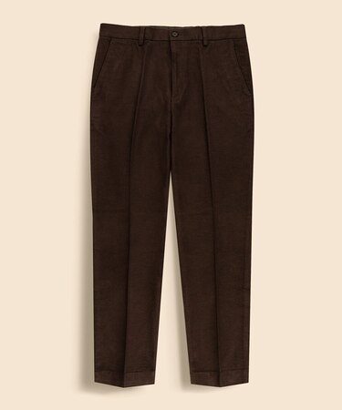 コットン ブラッシュドツイル プレーンフロントパンツ Regular