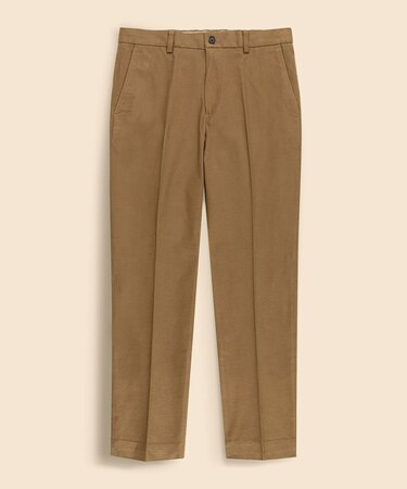 コットン ブラッシュドツイル プレーンフロントパンツ Regular