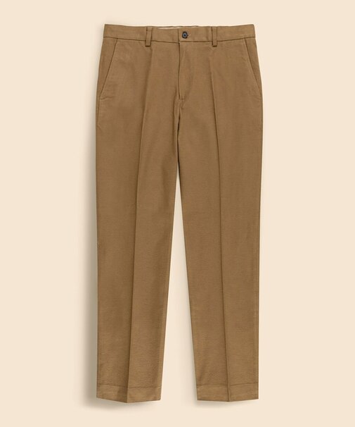 コットン ブラッシュドツイル プレーンフロントパンツ Regular