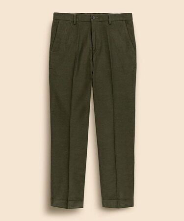 コットン ブラッシュドツイル プレーンフロントパンツ Regular