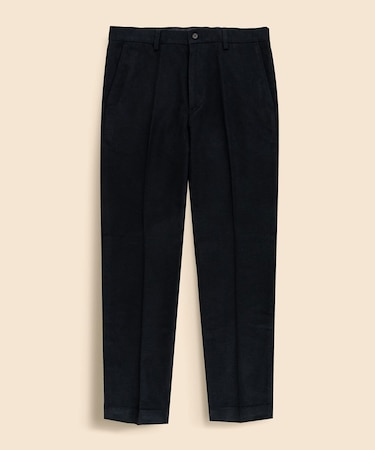 コットン　ブラッシュドツイル　プレーンフロントパンツ　Regular