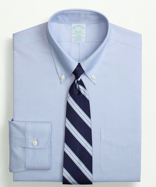 スーピマコットンストレッチ　ピンポイントオックスフォード　ドレスシャツ　Slim Fit