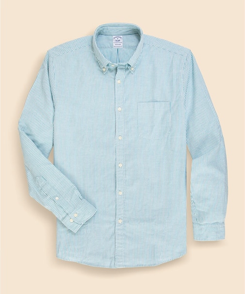 コットン　フランネル　キャンディストライプ　カジュアルシャツ　Regular Fit