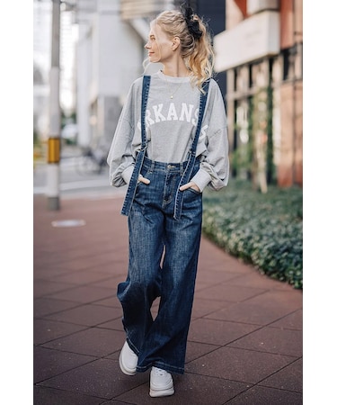 サスペンダー ワイドデニム ベーシックブルー WJ181