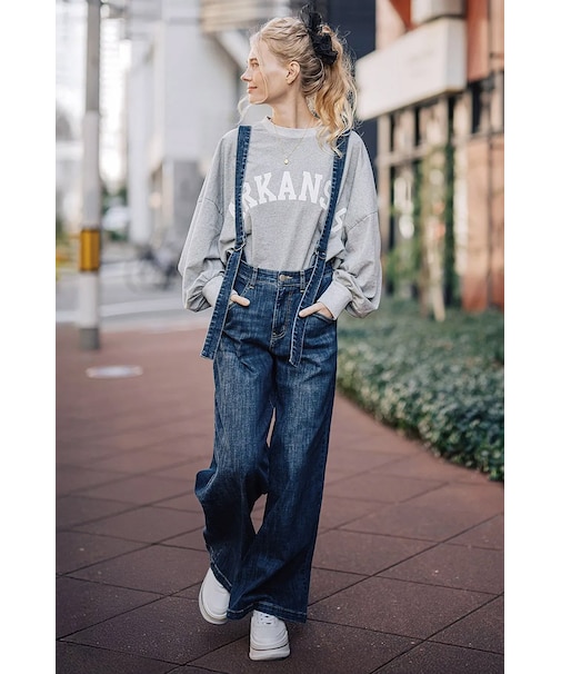 サスペンダー ワイドデニム ベーシックブルー WJ181