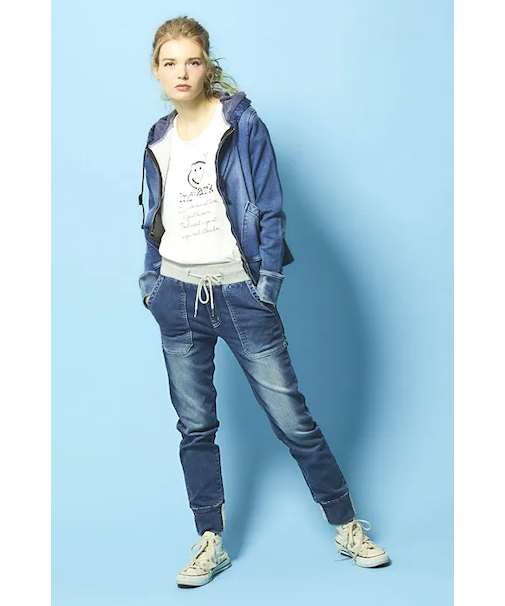 スウェットデニム ブルー W054