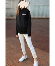 折り返し風デザイン ボーイフレンドデニム オフホワイト×ベージュ WJ020