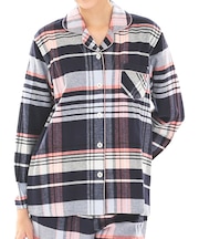 ビエラチェックテーラードパジャマ 上下セット ルームウェア 部屋着 あたたか 綿100％ お肌に優しい 着心地がいい やわらか リラックス 大人可愛い かわいい チェック柄