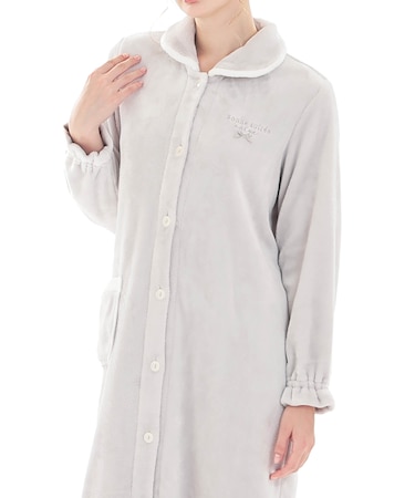 スノーパウダームジワンピース ネグリジェ ルームウェア 部屋着 あたたか 厚手 ふわふわ ふわもこ 着心地がいい 手触り やわらか リラックス 大人可愛い かわいい 無地