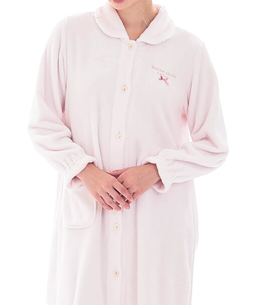 スノーパウダームジワンピース ネグリジェ ルームウェア 部屋着 あたたか 厚手 ふわふわ ふわもこ 着心地がいい 手触り やわらか リラックス 大人可愛い かわいい 無地