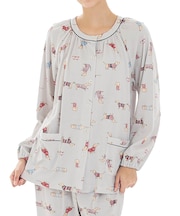 スムースダックスフンドパジャマ 上下セット ルームウェア 部屋着 綿100％ お肌に優しい 着心地がいい やわらか リラックス 大人可愛い かわいい おしゃれ 犬 犬好き 動物柄