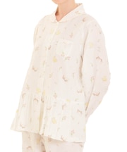 ダブルガーゼプティラパンシャツパジャマ 上下セット ルームウェア 部屋着 綿100％ お肌に優しい 着心地がいい うさぎ柄 うさぎ 動物 大人可愛い かわいい おしゃれ