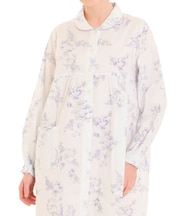 ダブルガーゼローズワンピース ネグリジェ ルームウェア 部屋着 綿100％ お肌に優しい 着心地がいい バラ 花柄 上品 大人可愛い エレガント おしゃれ