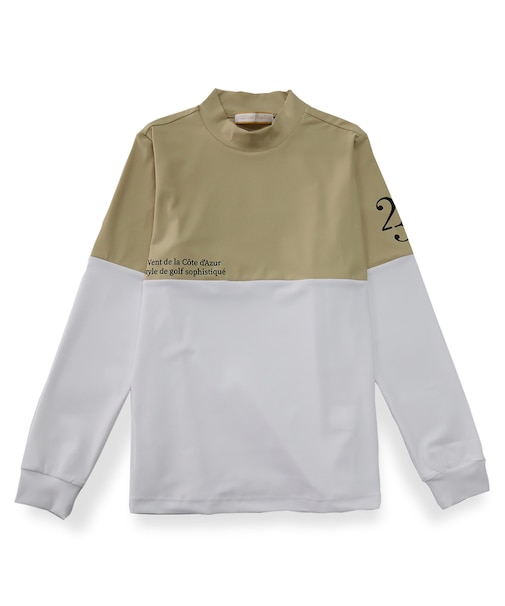 【レディース】切り替えモックネック