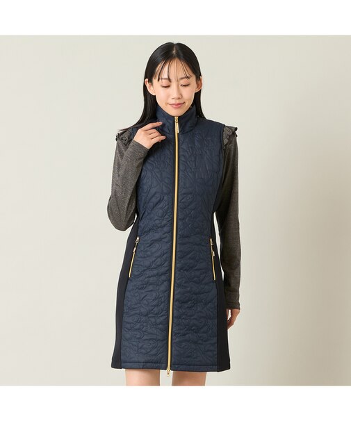 【レディース】ロゴキルティング中綿ジャンパードレス