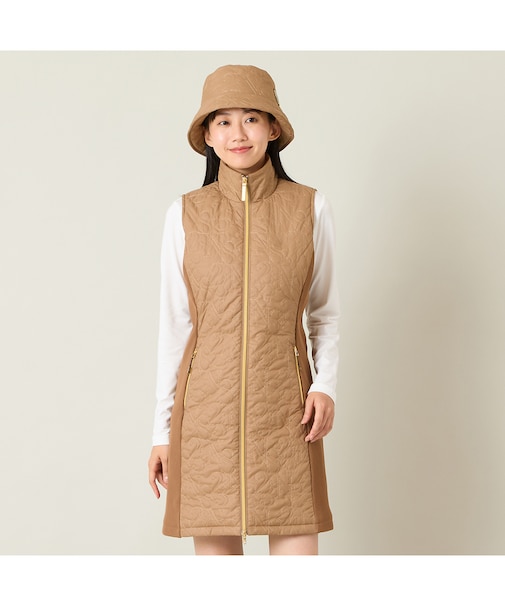 【レディース】ロゴキルティング中綿ジャンパードレス