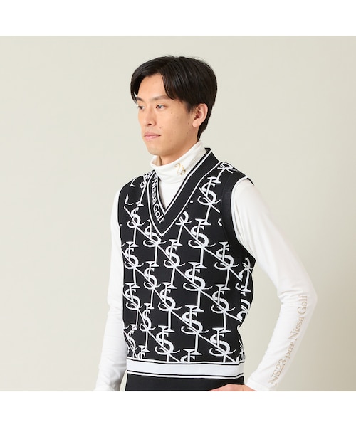 メンズ】モノグラム柄ニットベスト｜ニッサゴルフの通販｜&mall