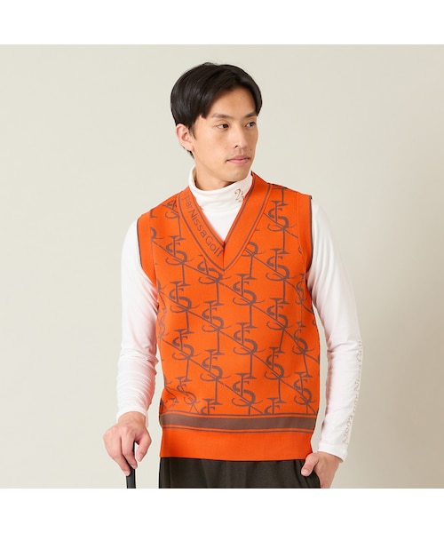 メンズ】モノグラム柄ニットベスト｜ニッサゴルフの通販｜&mall