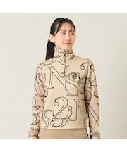 【レディース】フロッキープリントハイネックカットソー