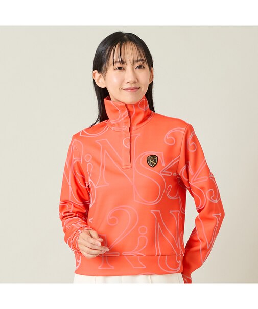 【レディース】フロッキープリントハイネックカットソー