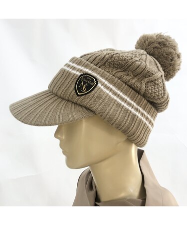 【取り外し可能】ポンポン付きニットキャップ