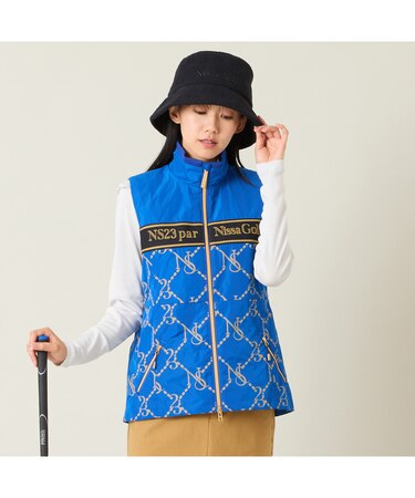 【レディース】モノグラム柄中綿ベスト