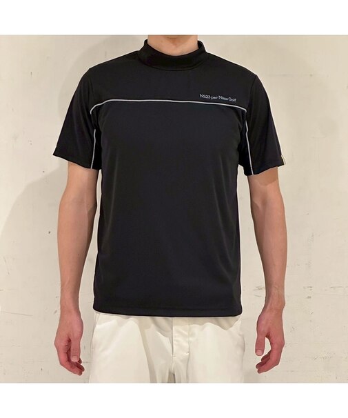 【メンズ】切り替え半袖モックネック