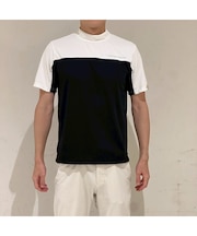 【メンズ】切り替え半袖モックネック