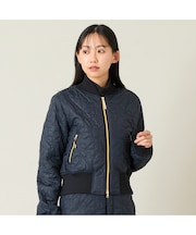 【レディース】ロゴキルティング中綿ブルゾン