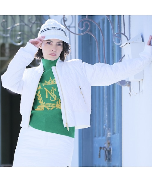 【レディース】ロゴキルティング中綿ブルゾン