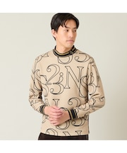 【メンズ】フロッキープリント長袖モックネック